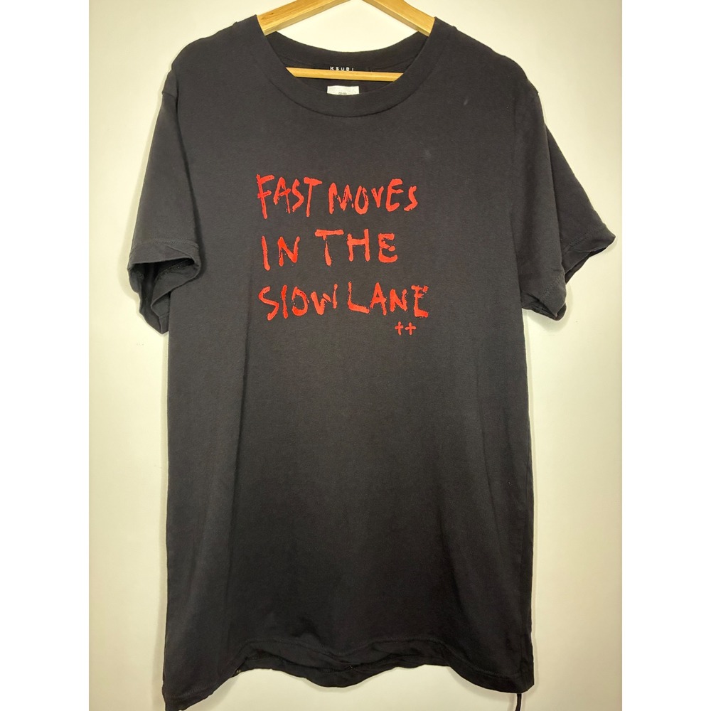 Ksubi Fast Moves In The Slow Lane Graphic T-Shirt Black Red Mens Extra Large